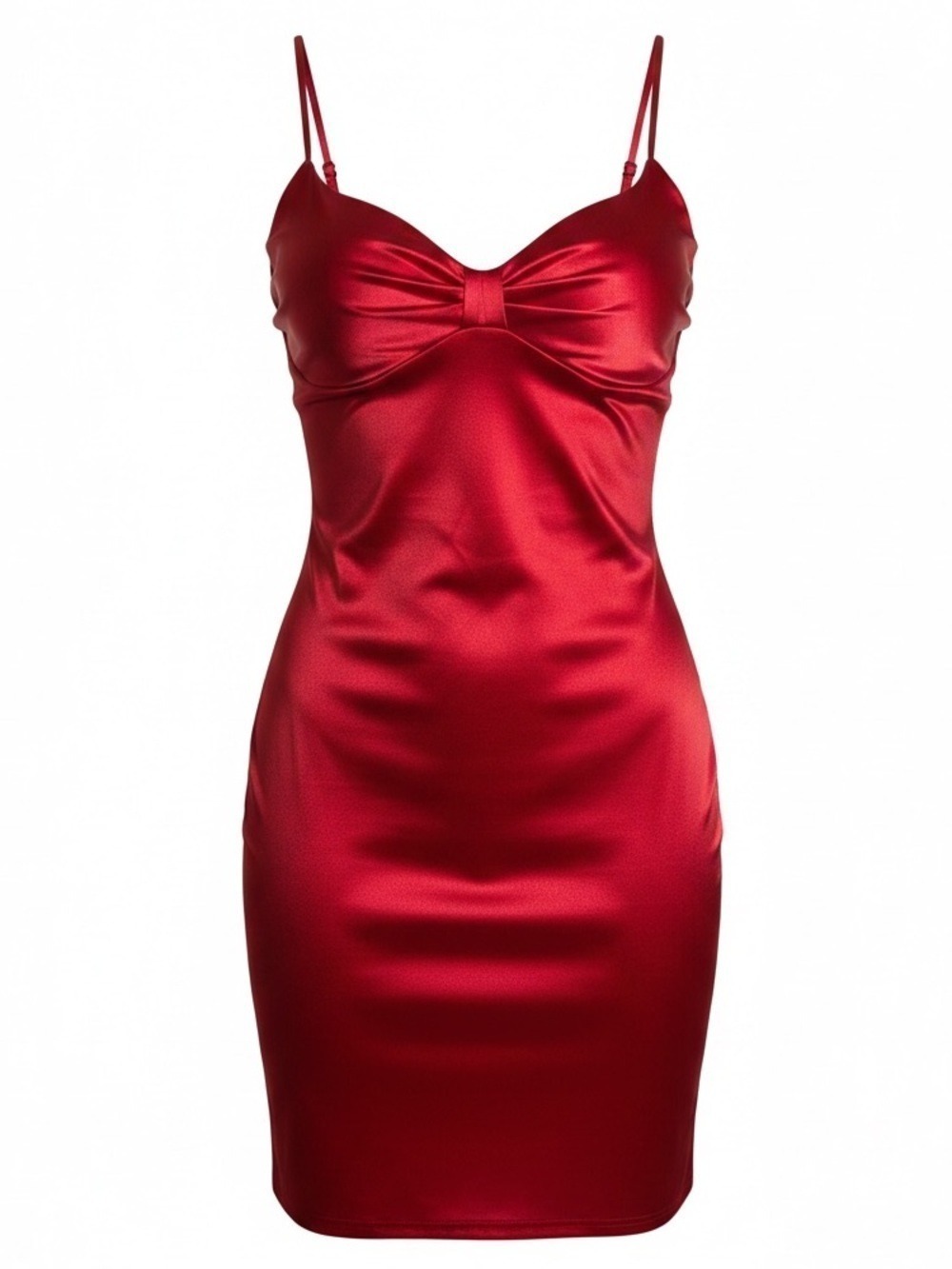 Betsy & Adam Red Cocktail Dress Midi Length Dress Silky Deep Red Y2K Vintage